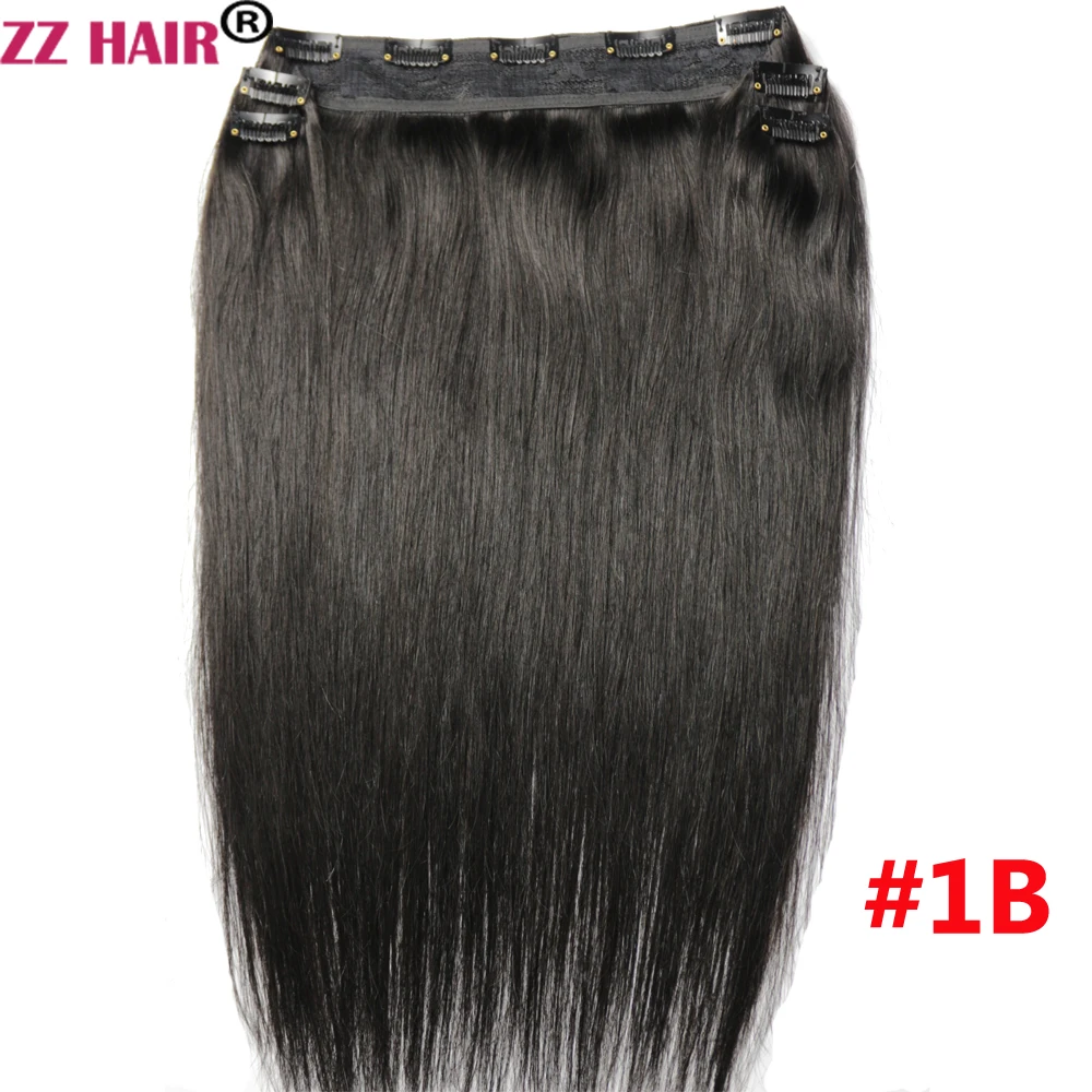 ZZHAIR 100% Braziliaanse Human Remy Hair Extensions 16 "-24" 5 Stuks Set 180g-200g Vijf Stuk Clips In 1x20 2x15 2x10 Natuurlijk Recht - afbeelding 2