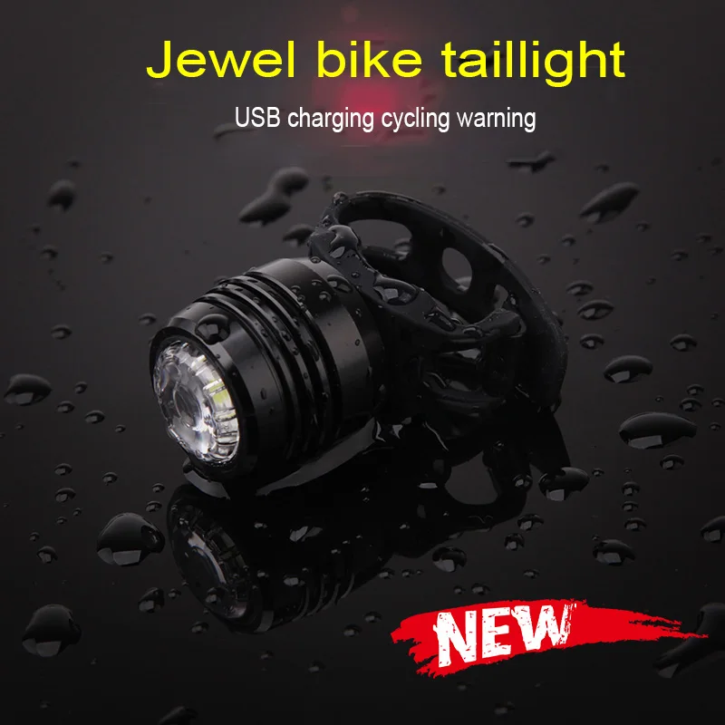 Bicycle USB  Charging  Tail  Light  LED  Round  Jewel  Light  Warning  Light  Blasting  Flash  Light  Bicycle  Riding  Equipment