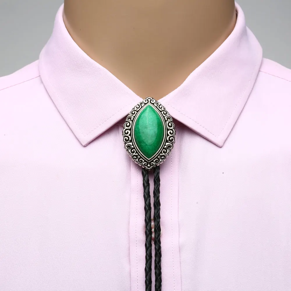 Kecol-collar de piedra de Arte Americano, corbata de bolo para hombre y mujer, piedra con forma de ojo de vaquero