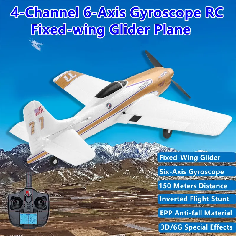 3D/6G Special Effects Fixed-wing Glider RC Plane 150M 6-Axis Gyroscope Free Roll EPP Anti-fall Material Remote Control Plane Toy