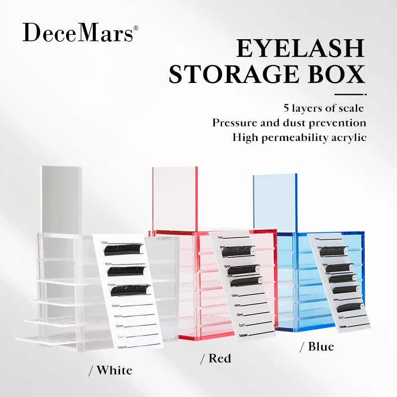 False Eyelashes Storage Box 5 Layers Acrylic Pallet Lash Holder  Display Stand Tools