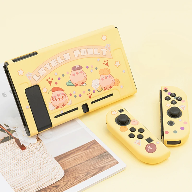 

Lovely Chicken Cartoon TPU Soft Protective Case Shell For Nintendo Switch Game Console Yellow Cover Shell For Nintendo Switch