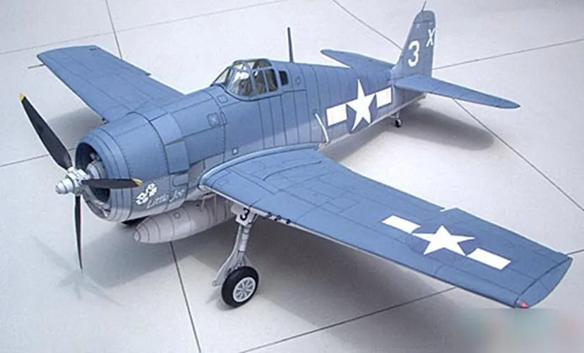 1:32 Scale US F6F-5N Hellcat Fighter DIY Handcraft PAPER MODEL KIT Puzzles Handmade Toy DIY