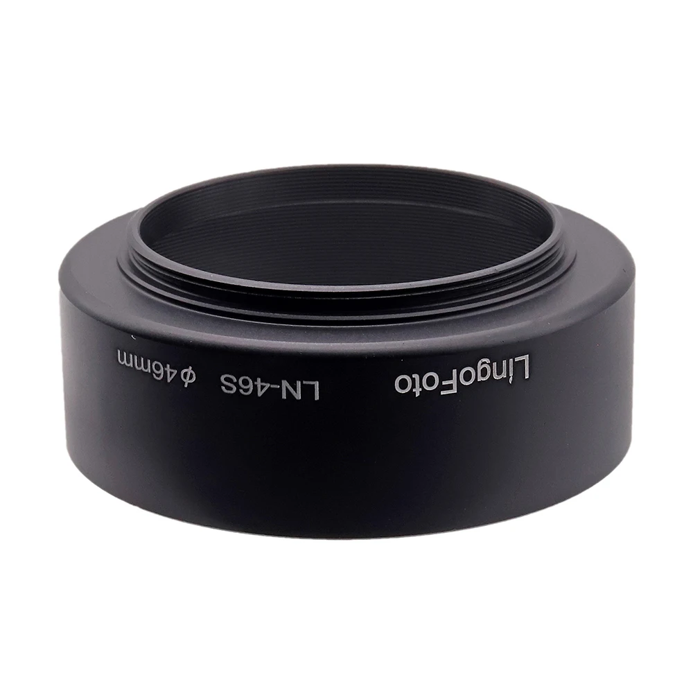 LN-46S 46mm Metal Screw-in Standard Lens Hood with 43MM Lens Cap for OLYMPUS M. ZUIKO DIGITAL 25mm/17mm f1.8 , 12mm f2.0 lenses