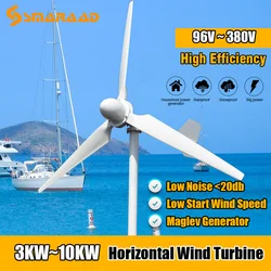 New Energy Windmill 3KW 5KW 10KW 48v 96V 220V Wind Turbine Generator Maglev Generator And Auto MPPT Controller On Grid system