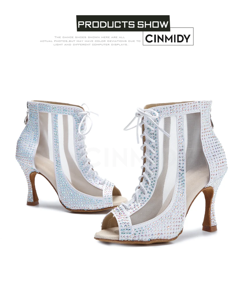 Strass-Latein-Tanzstiefel, Pole-Dance-Schuhe für Frauen, sexy Bauchtanzschuhe, Ballsaal-Damen-Mesh-Tanzschuhe, Cuba High Heels – Detail 16