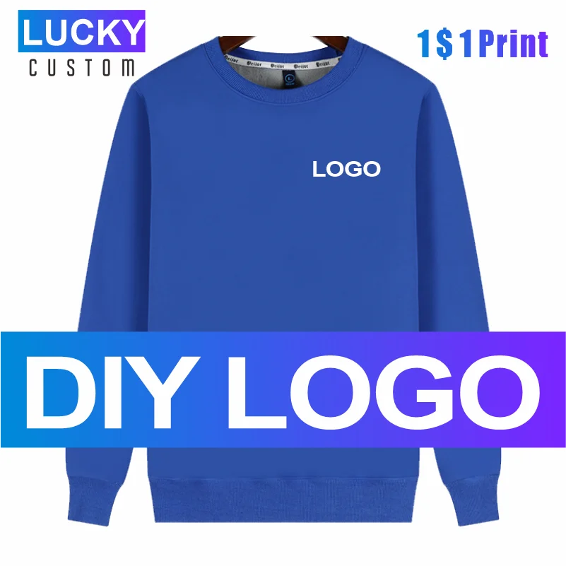 

Winter Men's Plus Velvet Long-Sleeved Sweater Custom Printed Embroidery Logo Men And Women Casual Warm Round Neck Sweater 3xl