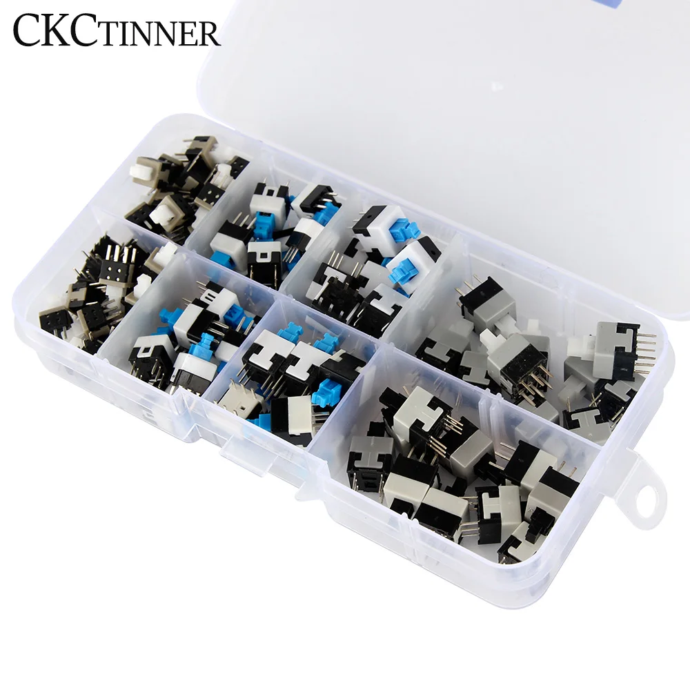 100PCS/LOT 5.8*5.8 7*7 8*8 8.5*8.5mm Self Locking Push Tactile Power Micro Switch Kit 6 Pin Button Switches Multimeter Switch