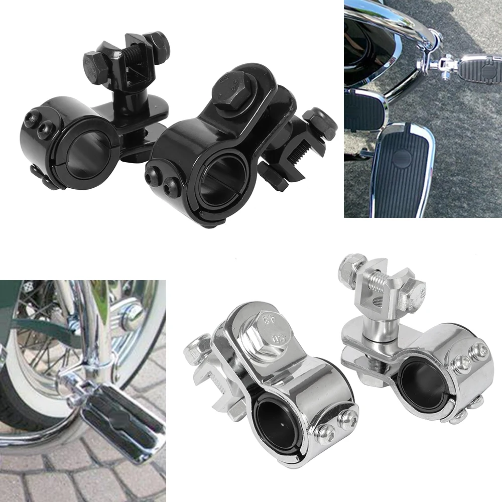2 stücke 1-1/4 ''32mm Motorrad Autobahn Crash Bar Motors chutz Fußrasten halterung Klemmen schwarz/Chrom für Harley Touring