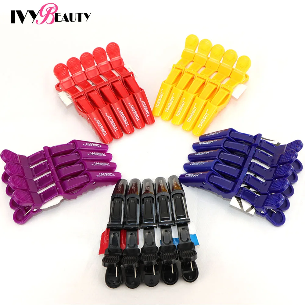 

5pcs Hairdressing Alligator Clips Plastic Clamps Claw Barber For Salon Styling Hairpin Haircut Partition Styling Clip Supplies