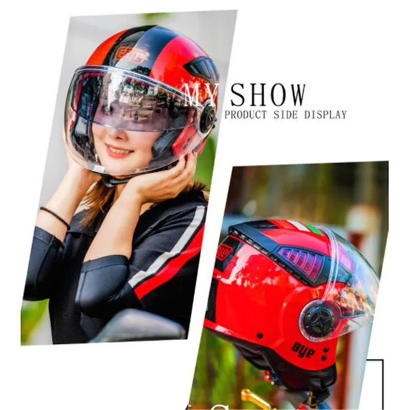 Hot Sell Bye Motorcycle Helmet Men Women Dot Retro Vintage Biker Scooter Half Open Face  Moto Casco Motorbike  Visor