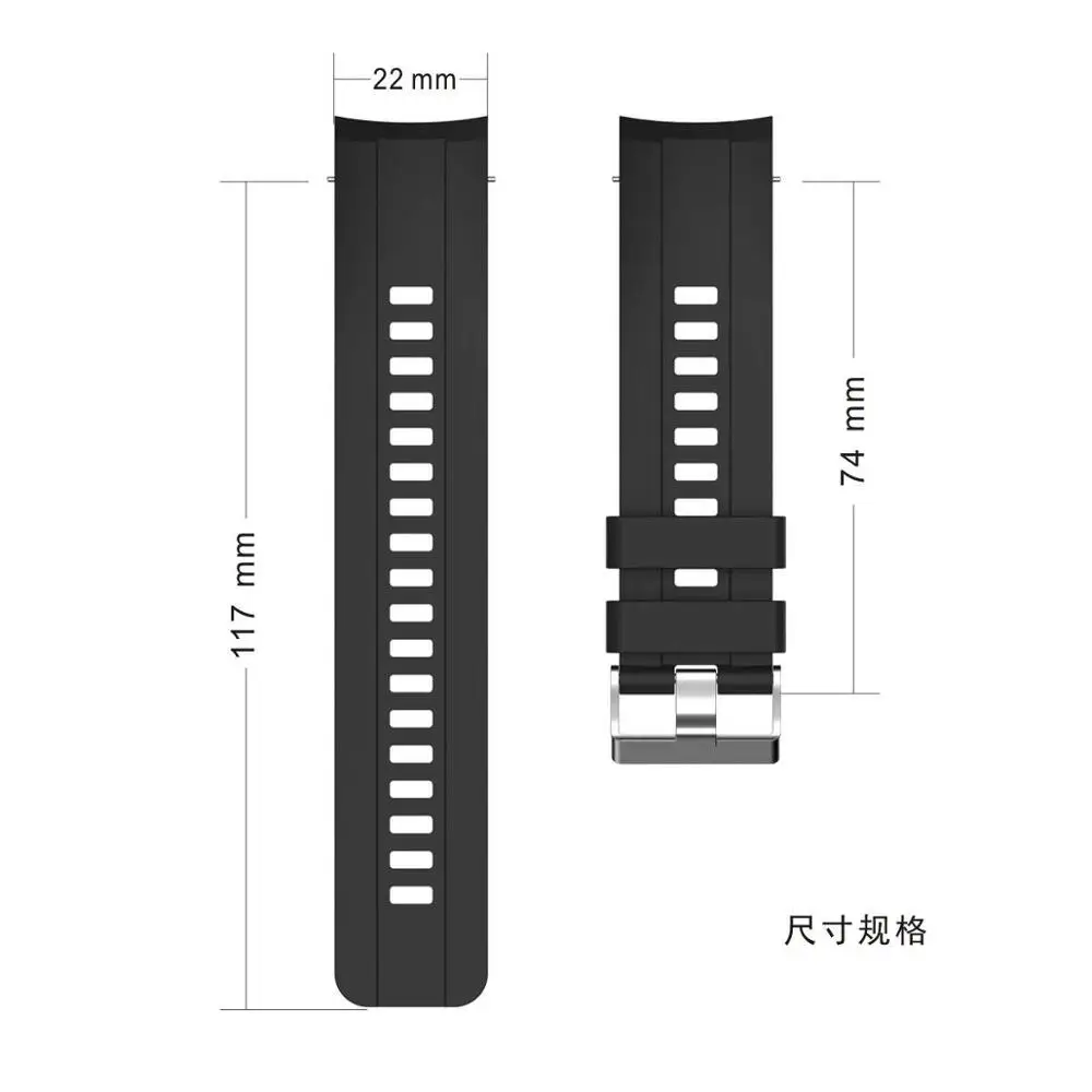 Silikonowy pasek na rękę do zegarka Huawei Honor GS Pro oryginalny pasek na rękę do zegarka GS Pro pasek na rękę 22mm