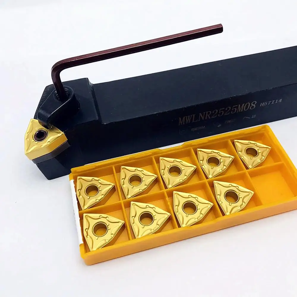 External turning tool MWLNR2020K08 MWLNR1616H08 MWLNR2525M08 10PCS WNMG080408 Carbide insert Lathe tool Turning insert MWLNR