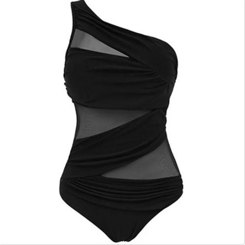 Large Size 4xl Sexy Women One Piece Swimsuit Mesh Bikinis Monokini Push-up Swimwear Bathing Suit Swimming Suits Beach Wear