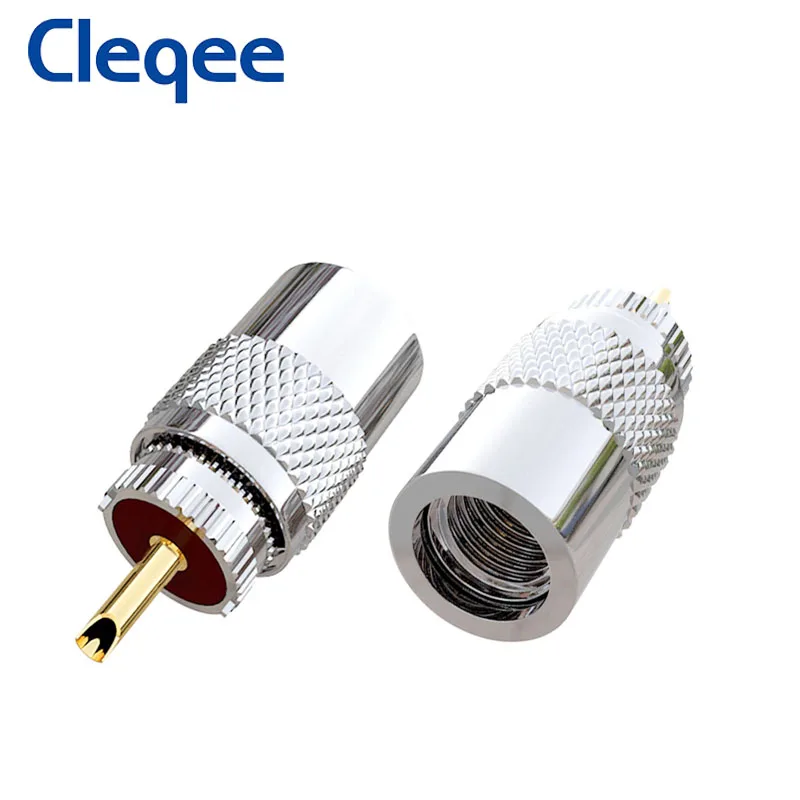 Cleqee-Adaptador de soldadura con reductor para Cable Coaxial, 10 Uds., UHF macho, PL259, RG8, RG213, LMR400, Conector de antena de Radio Ham