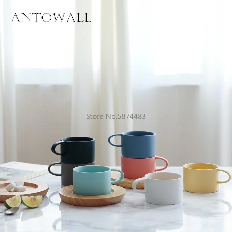 Nordic Style Macaron Color Matt Mug Ceramic Scrub Coffee Mug Tea  Water Cup Breakfast Milk Juice Mug