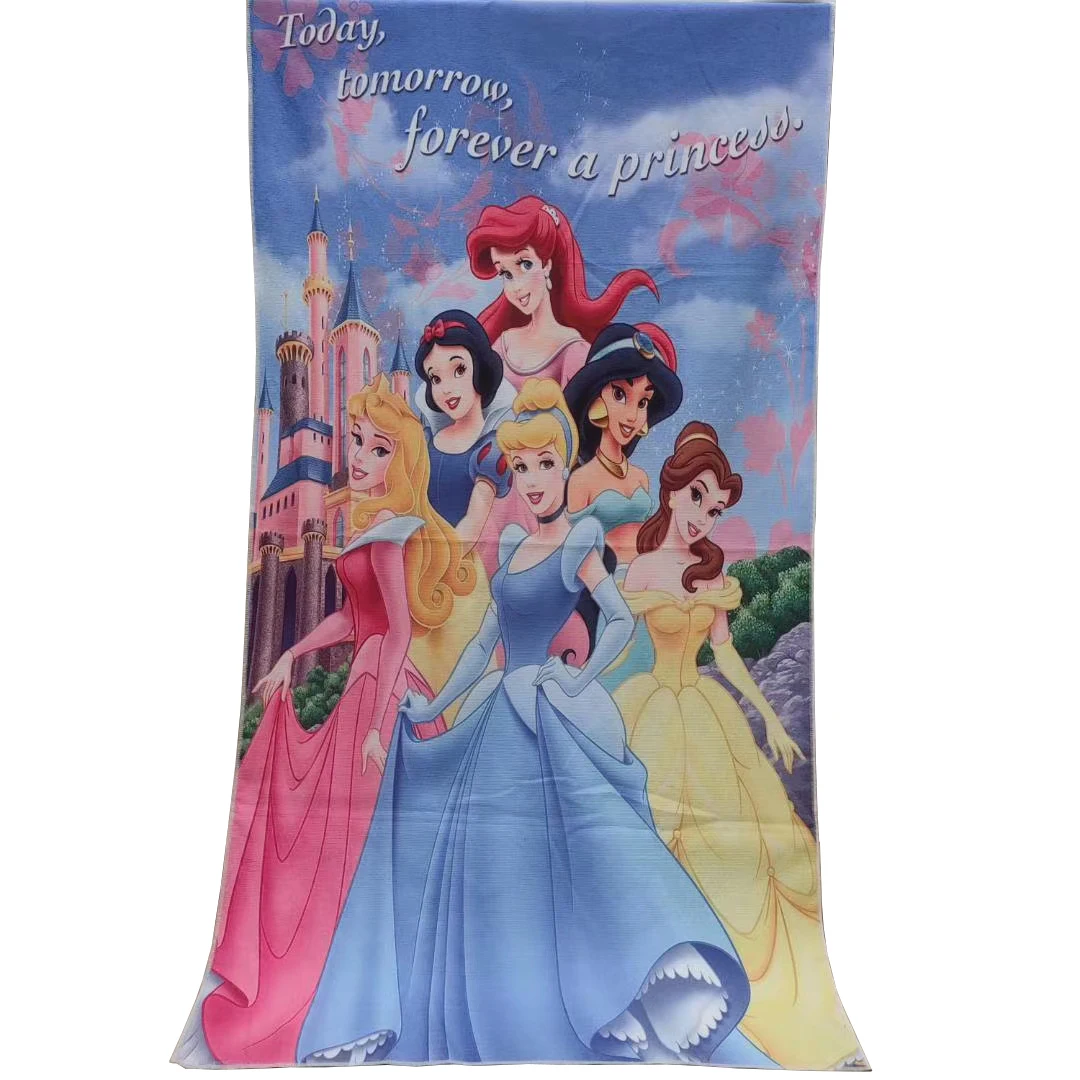 2024 Disney jasmine Princess Baby BathTowel Super Soft Absorbent Beach Swimming Towel Washcloth 70x140cm Girls Kids Gift