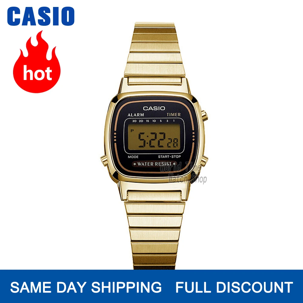 Reloj Casio de oro para mujer Relojes de primeras marcas de lujo Reloj de cuarzo impermeable para mujer Reloj digital LED para mujer Reloj deportivo