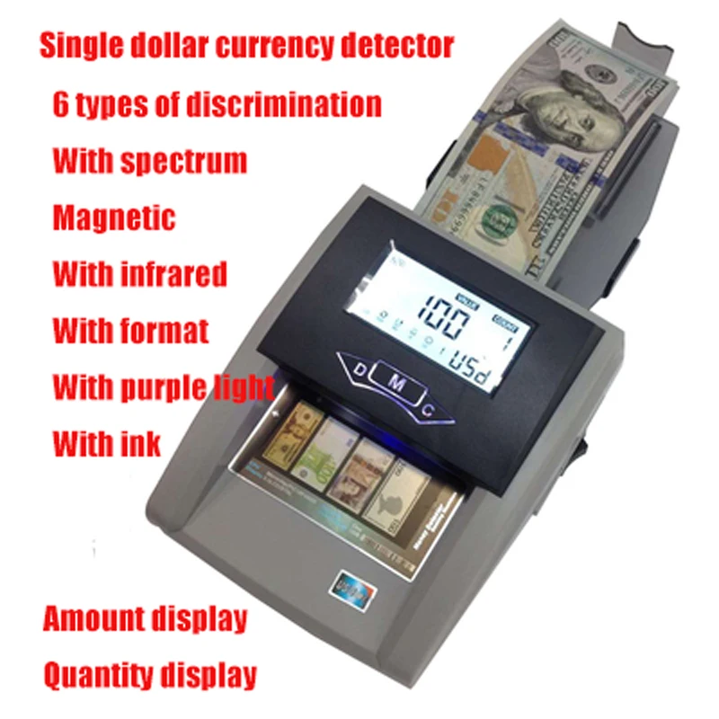 พกพาขนาดเล็ก U.S. Dollar สกุลเงินเครื่องตรวจจับแบตเตอรี่ลิเธียมสำหรับระบุ U.S. ไทยและยูโรจำนวนเงินรวม