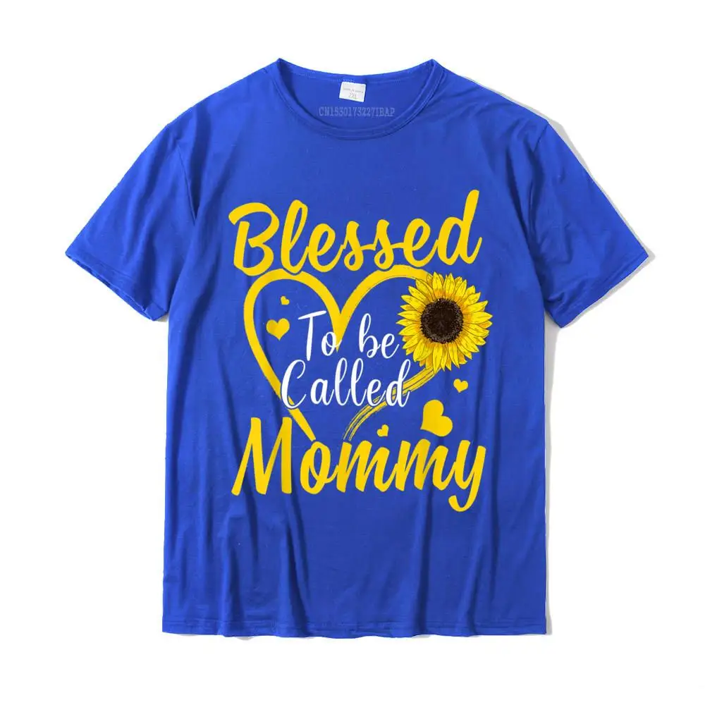 Blessed To Be Called Mommy Sunflower Heart T-Shirt Camisas Hombre Company Printed Tops Tees Cotton T Shirt For Men Design