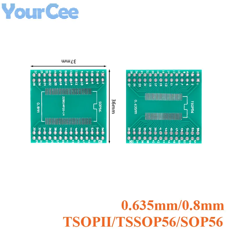 5pcs TSOPII TSSOP56 SOP56 Converter Board Patch to DIP 0.635mm 0.8mm Spacing Adapter Plate