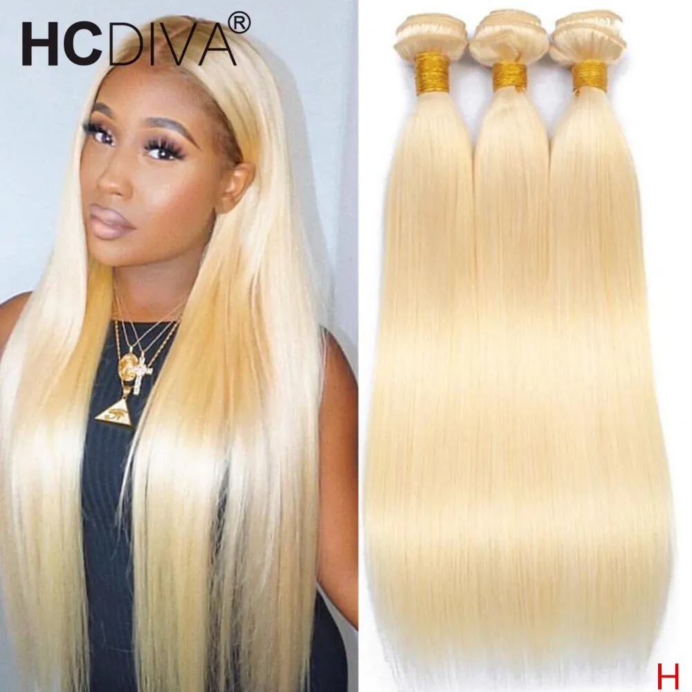 613 Bundle Brazilian Human Hair Weave 38 40Inch Bundles Remy Straight Blonde Human Hair wholesale bundles 4x4 Lace Closure