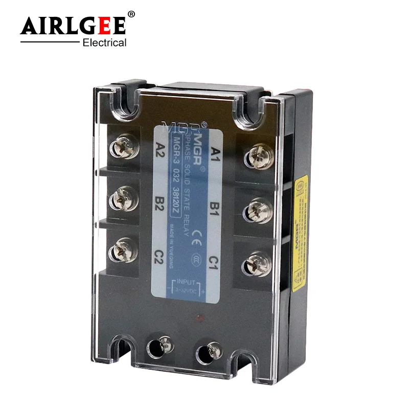 

Solid state relay MGR-3 032 38120Z SSR-120DA 120A 380VAC 3~32VDC DC-AC Three phase solid state relay