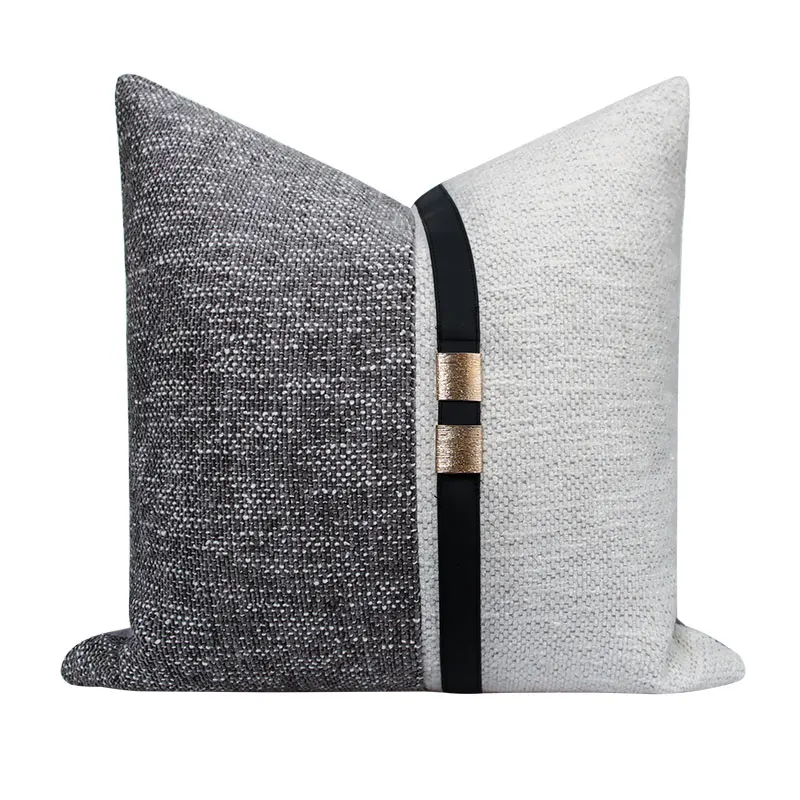 Grey White Cotton Linen Cushion Covers for Living Room Decorative Throw Pillows Luxury Simple Sofa Cushions Home Decor 45x45cm