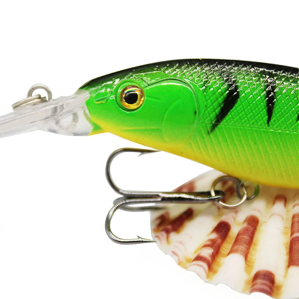 1PCS colorful Stripe pattern 11cm 10.5g Hard Bait Minnow streak Fishing lures Bass Fresh water hook diving perch wobbler fish image 3