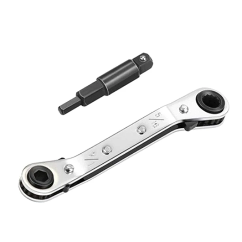 E5BE Hvac Service Wrench Compatible w/ Air Conditioning Refrigeration Equipment Repair 3/8” to 1/4” 5/16'' x 1/4'