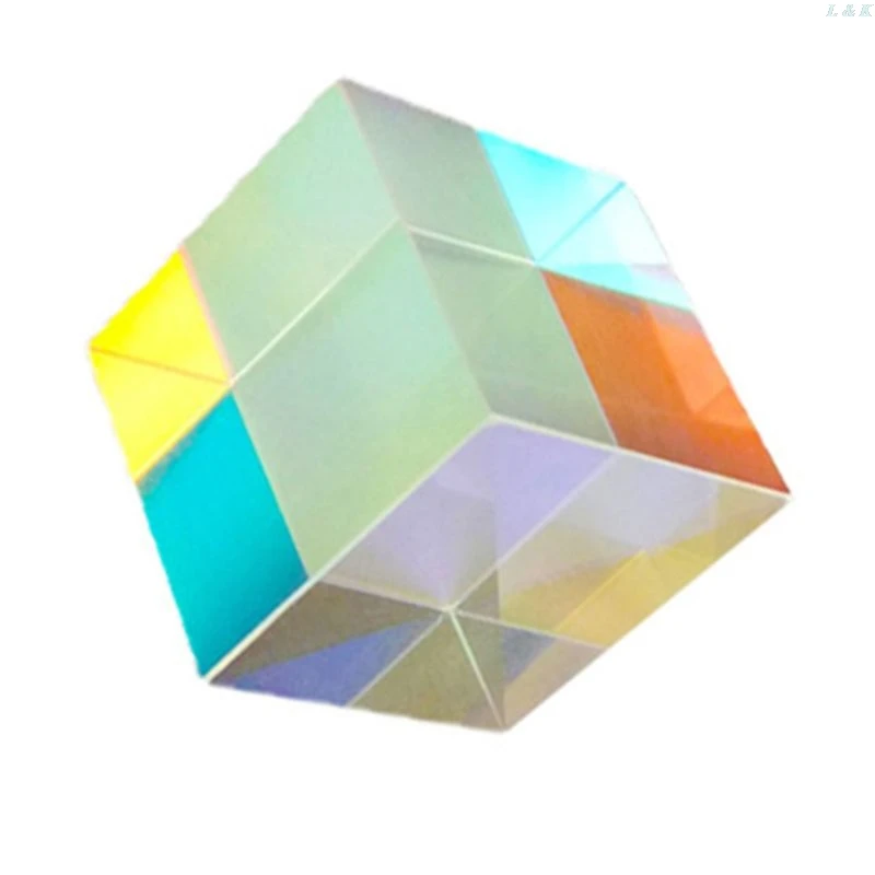 Colorful Combiner Splitter Cross Dichroic Cube RGB Prism  Optical Glass Triangular Prism for Teaching Light Spectrum Physics 20m