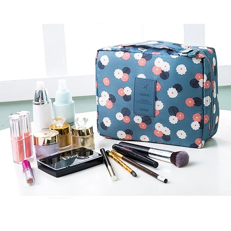 Bolsa de cosméticos para mujer, bolsa de maquillaje con doble cremallera, bolsas de almacenamiento de artículos de tocador, Kit de viaje, bolsa de