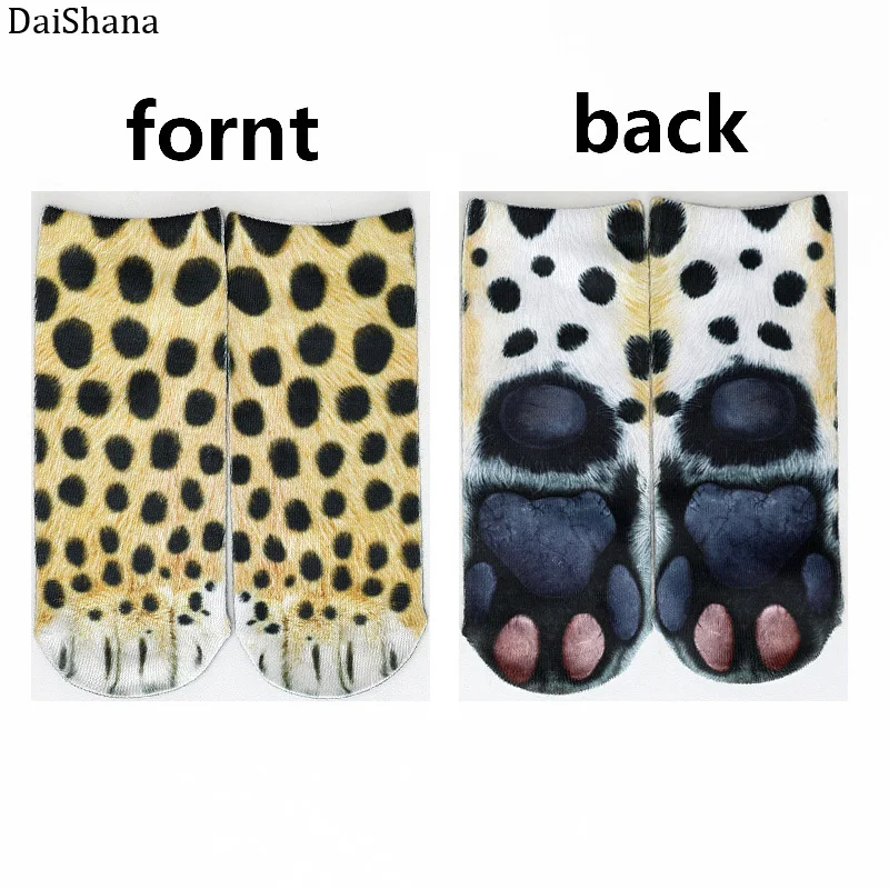 Venda quente unisex meia animal pata padrão 3d impressão meias longas gato zebra leopardo porco pato pata elástica respirável meias engraçado