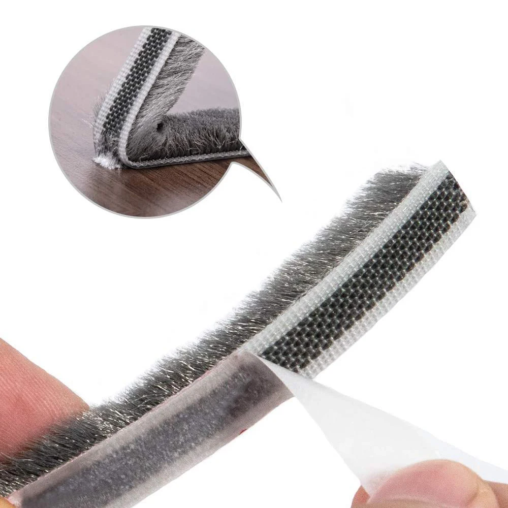 10M Window Brush Seal Strip Self Adhesive Weather Stripping Door Sweep Soundproof Dustproof Window Hardware Tool