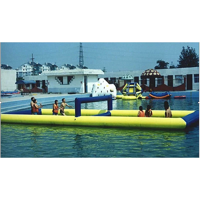 

Inflatable Floating Playground Aqua Park Equipment Inflatable Bed Inflatable Water Volleyball Court Water Park For Fun Play