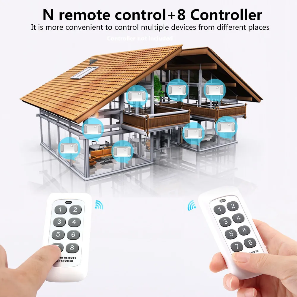 SMATRUL Smart Wireless Switch Light Electrical 433MHZ RF 8 Key Remote Control Relay Receiver Home Led Lamp ON/OFF 220V 110V