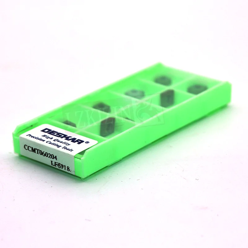 10pcs 삽입 CCMT060204 CCMT09T304 CCMT120404 LF6118 DESKAR 초경 블레이드 커터 CNC 선반 터닝 도구 스테인레스 스틸