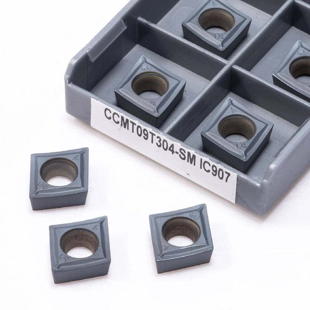 Carbide Insert CCMT09T304-SM IC907 Hard Alloy Internal CNC Lathe Parts Tokarnyy CCMT09T 304-SM IC 907 Turning Tool