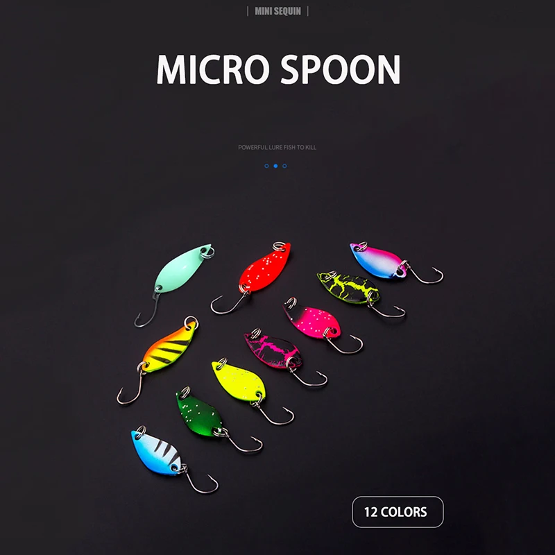 X-Fin 3cm 2.5g/3.5g/5g  Fishing Tackle Metal Spoon Lure Sharp Hook Hard Sequins Lure Bait Freshwater Saltwater Spinner Spoons