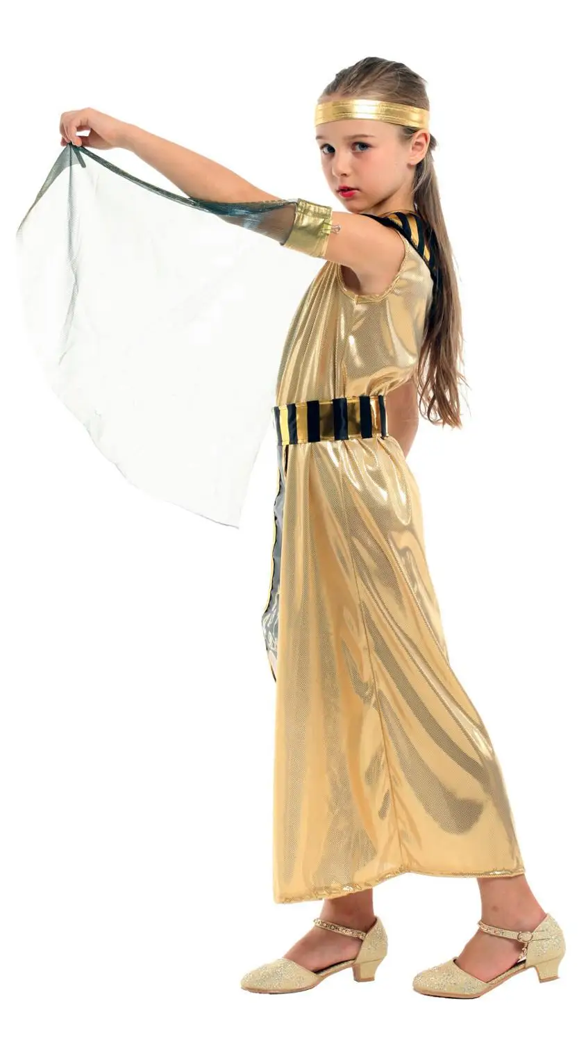 Halloween Carnival Party Cosplay Costume for Kids Pharaoh Queen Egyptian Cleopatra Costume Girls for Ancient Egypt Fancy Dress