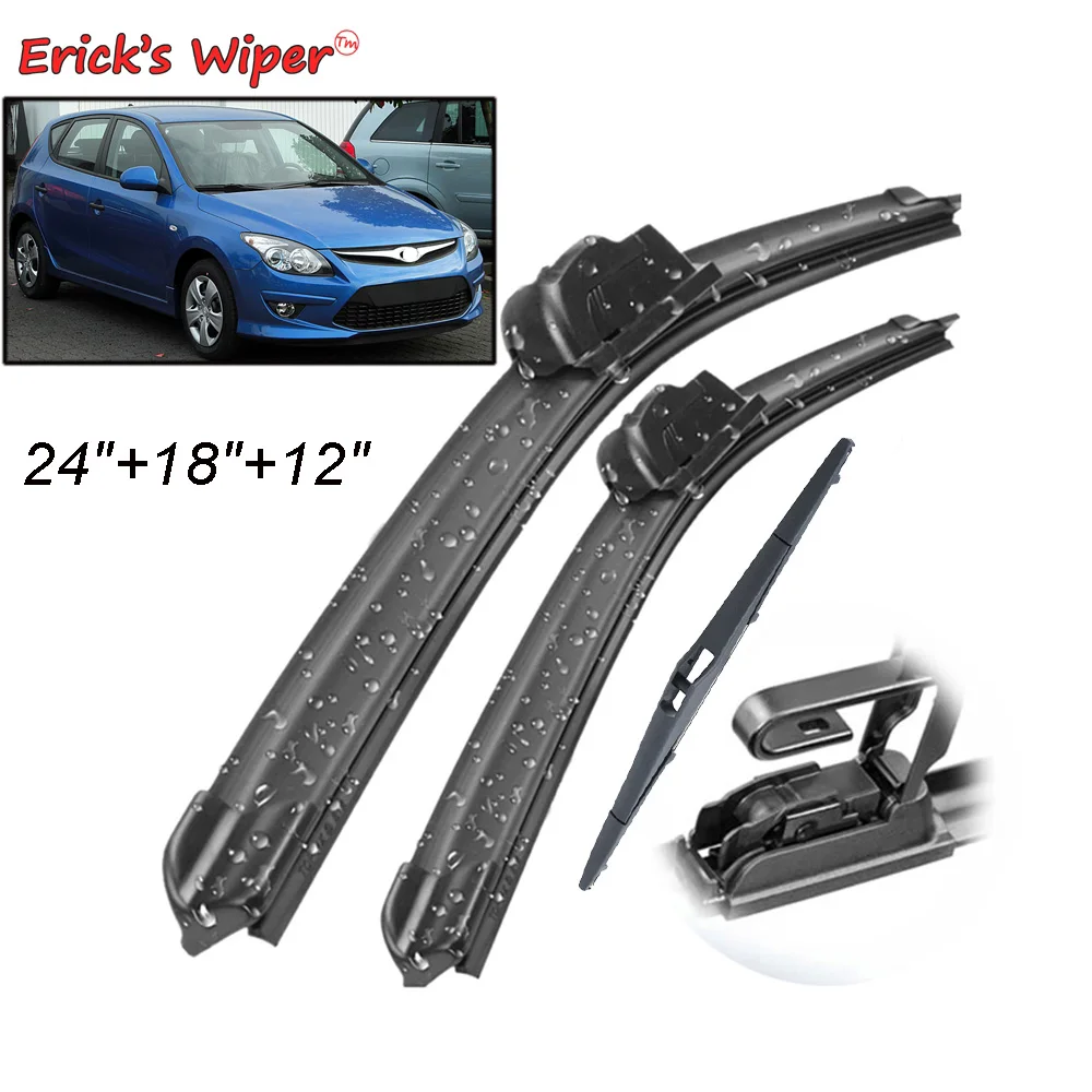 Erick\'s Wiper Front & Rear Wiper Blades Set Kit For Hyundai I30 FD 2010 - 2012 Windshield Windscreen Window Brushes 24\