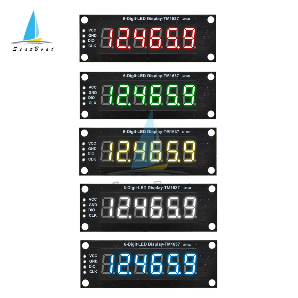 TM1637 6-Digit 7-segment Digital LED Display Module For arduino 0.36 inche Nixie Tube Four Serial Driver Board