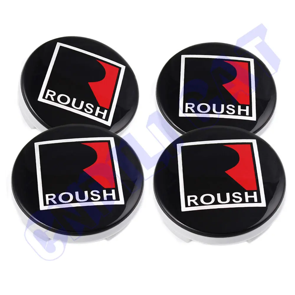 4PCS 55mm Roush Logo Car Wheel Center Hub Caps for New Shelby GT500 350