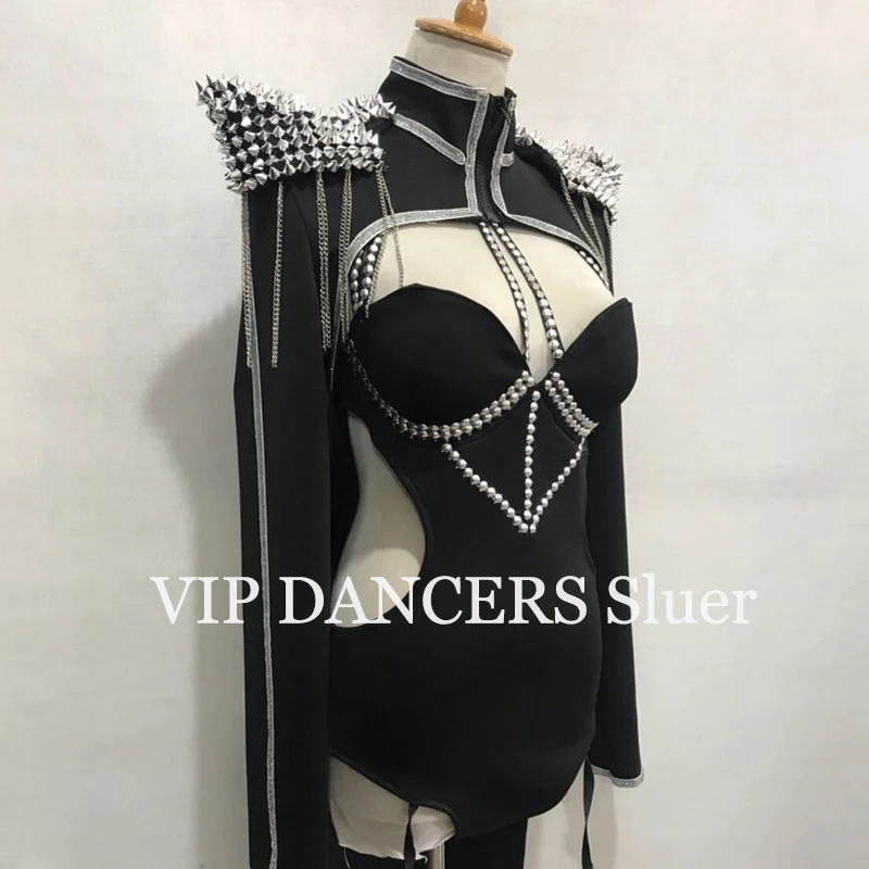 Bar Female Singer Sexy Bodysuit Nightclub Ds Lead Dance Dj Costume European And American Jazz Gogo Costume Stage Outfits DQS7234