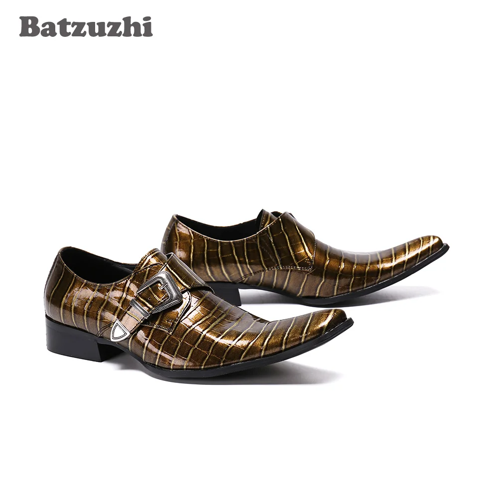 Batzuzhi Western Oxford Shoes Men Handmade Men's Shoes Zapatos Hombre Buckle Formal Leather Dress Shoes Party and Wedding Shoes