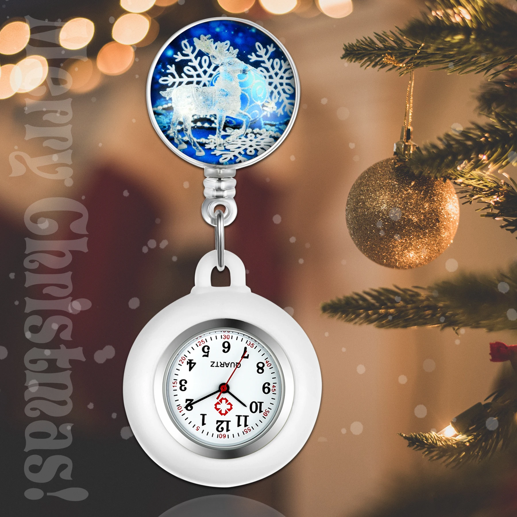 LANCARDO 2020 nowy łoś bożonarodzeniowy śliczne pielęgniarka zegar ścienny skrzynia Trend zegarek kieszonkowy modelki zegar broszka świąteczne prezenty