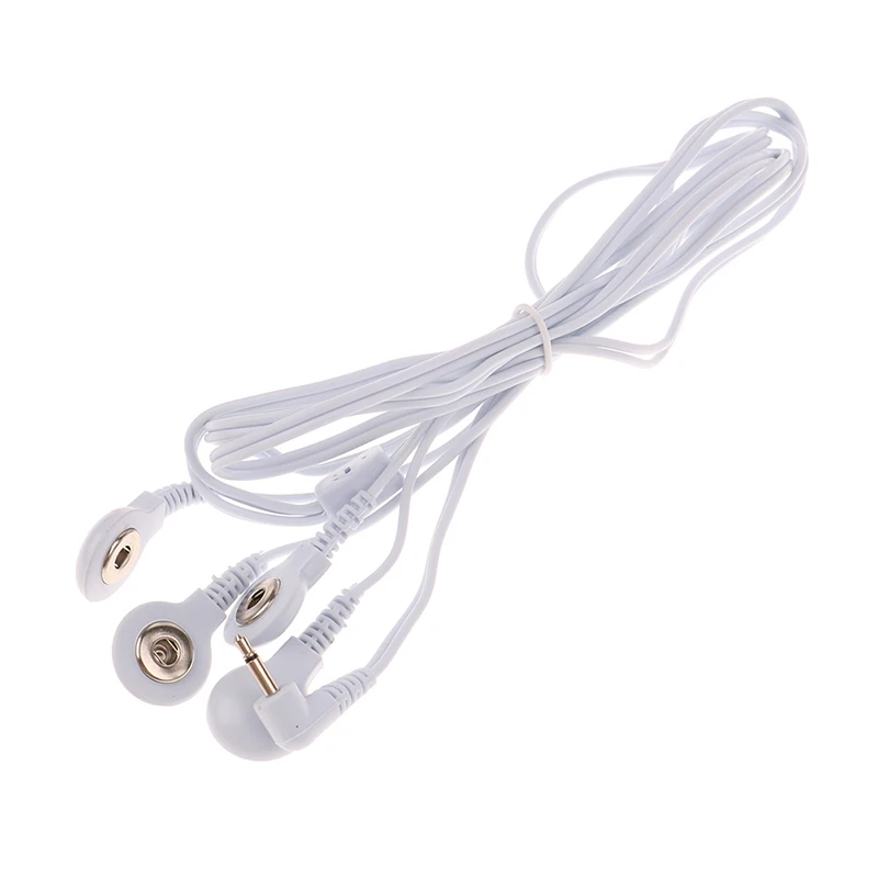 3.5mm 4 /2 Buttons Electrode Lead Wires Plug Electrode Lead Wires Connecting Cables for Digital TENS Therapy Machine Massager