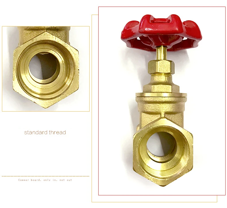 1/2" 3/4" 1" 1-1/4" 1-1/2" 2" Zoll Messing-Schieberventile Wasserventil Schaltventil Schieberventil mit Innengewinde – Detail 3