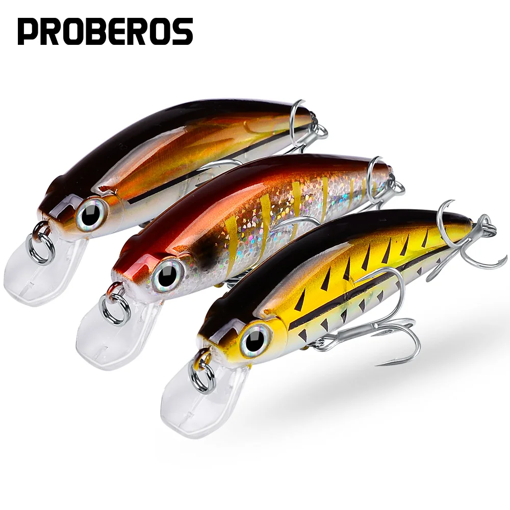 

PROBEROS 6pcs Crank Fishing Lures Set Mini Minnow Crankbait Kits 11g/8cm Artificial Hard Bait Wobbler with Fishing Tackle Box