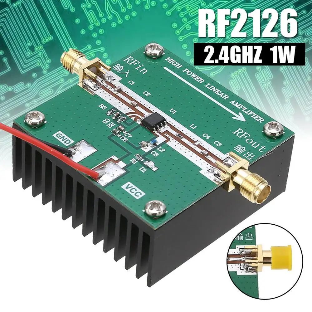 RF2126 400M-2700MHZ широкополосный усилитель мощности RF 2,4 GHZ 1W для WIFI Bluetooth